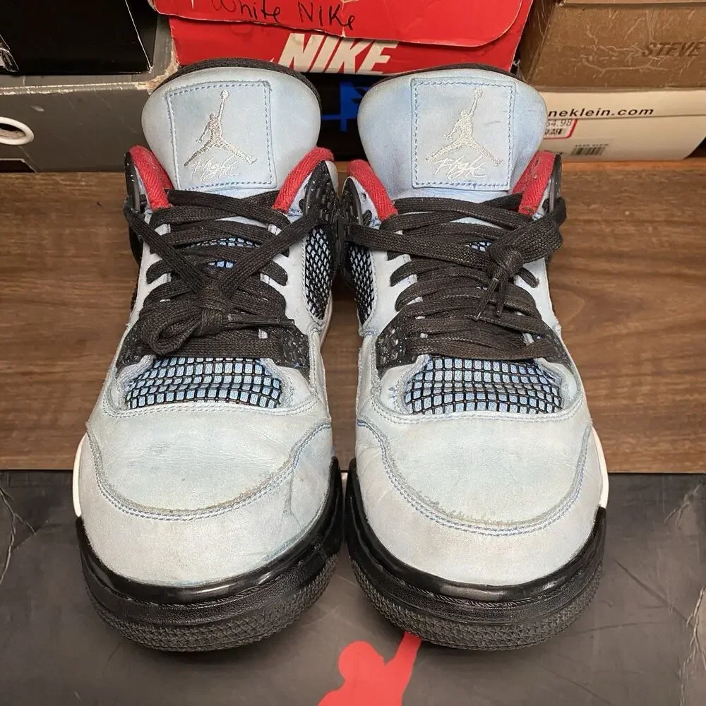 Men's Air Jordan 4 Retro Travis Scott Cactus Jack Blue Size 12 Shoe (308497-406)